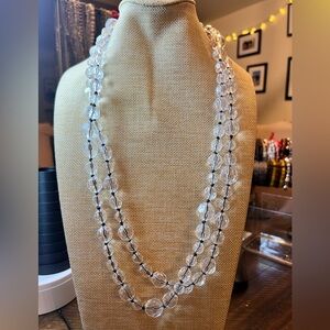 Elegant Clear Long Beaded Necklace